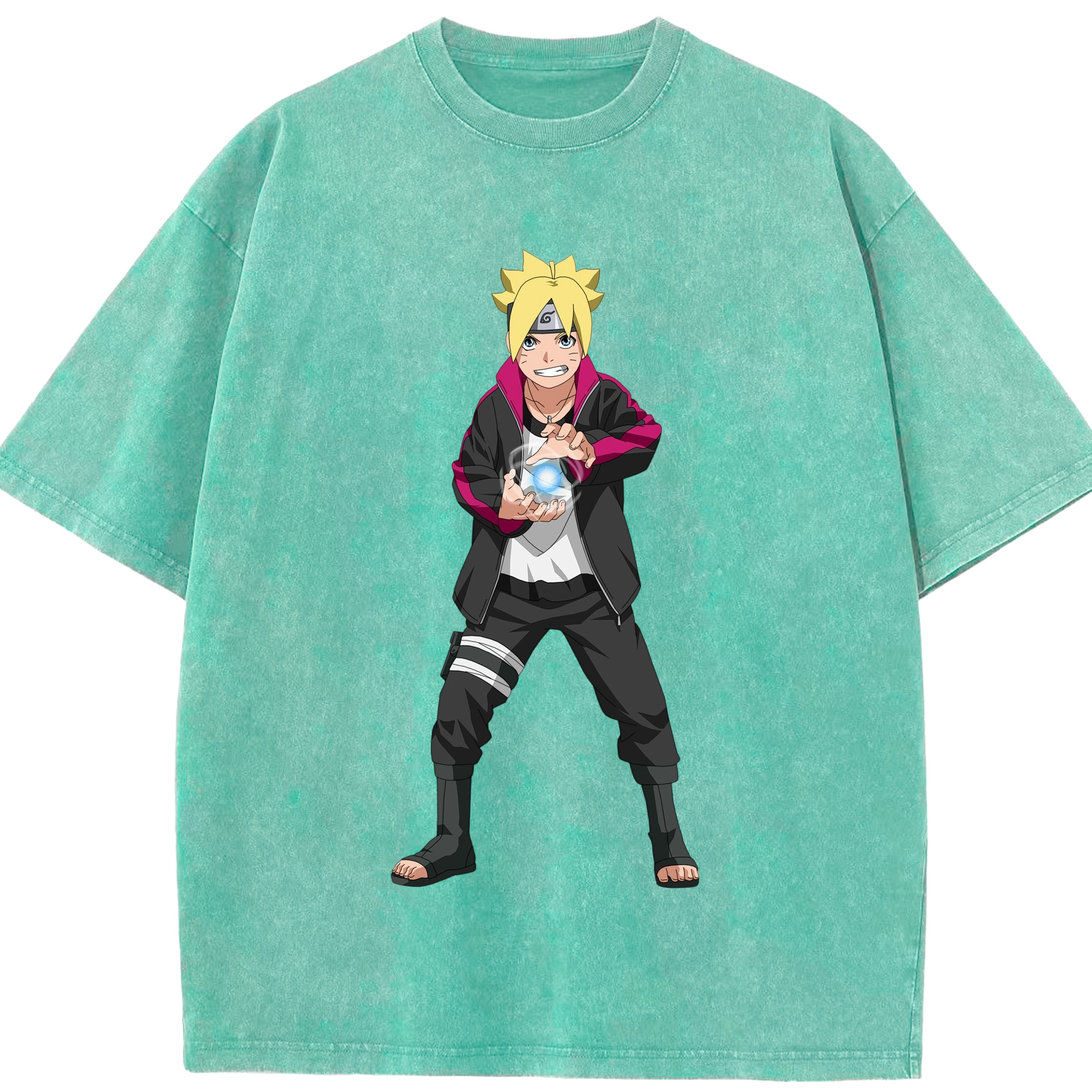 （画像用） NARUTO -ナルト- うずまき ボルト Uzumaki Boruto 綿100% ヴィンテージ風 半袖Tシャツ（フロントプリント）
